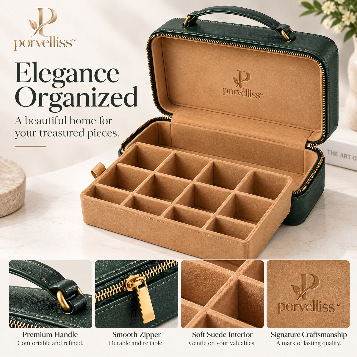 porvelliss™ Luxury Golf Ball Storage Case