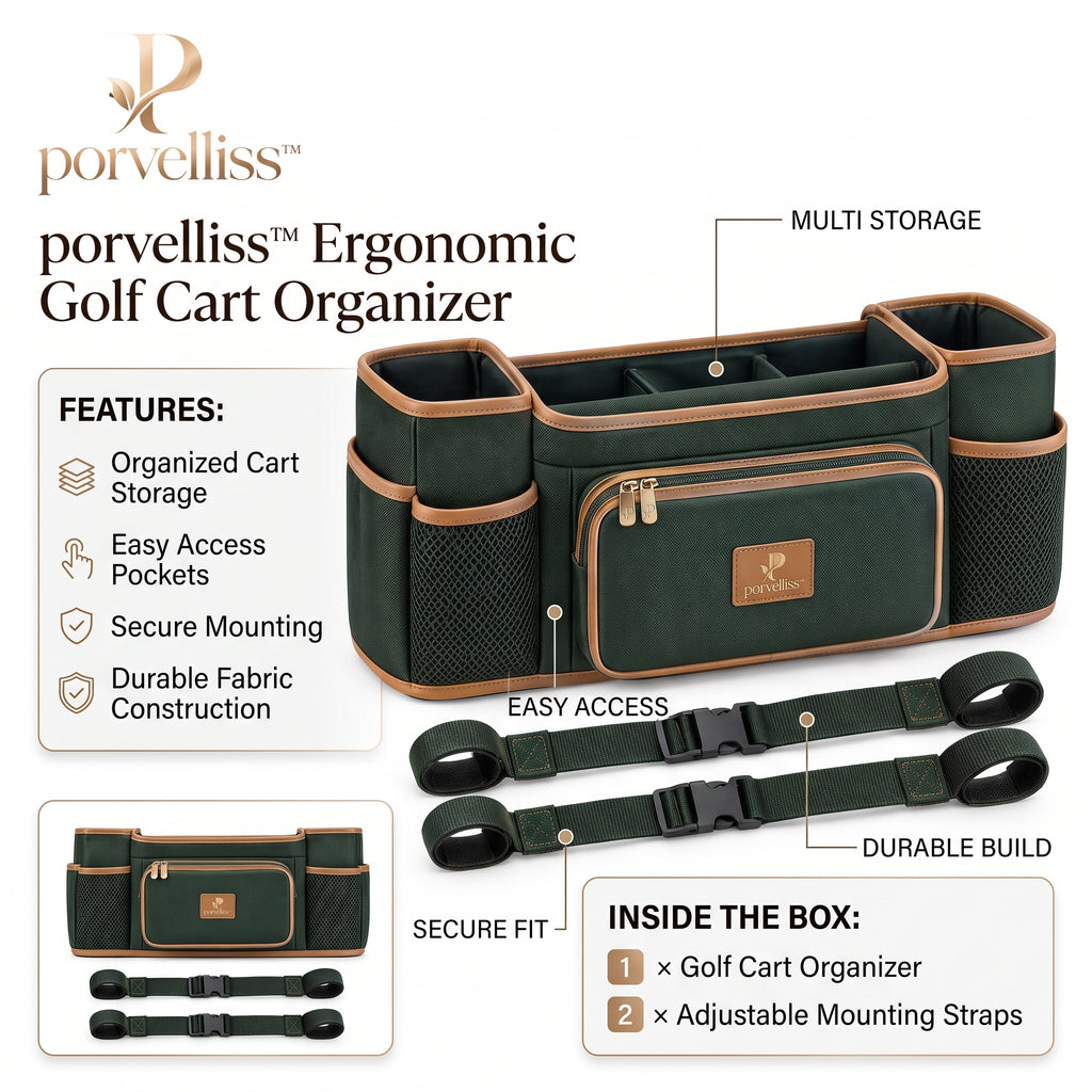porvelliss™ Ergonomic Golf Cart Organizer