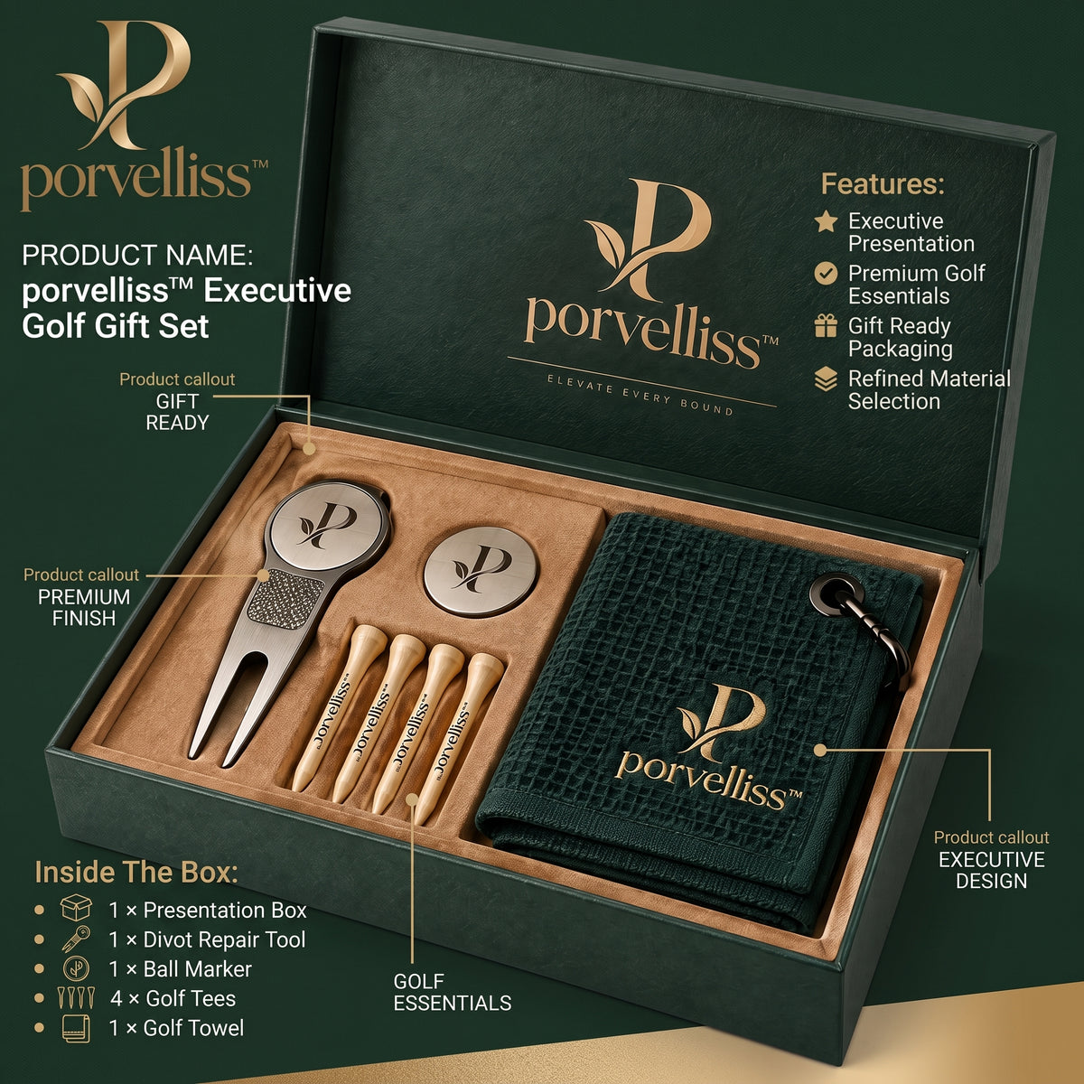porvelliss™ Executive Golf Gift Set