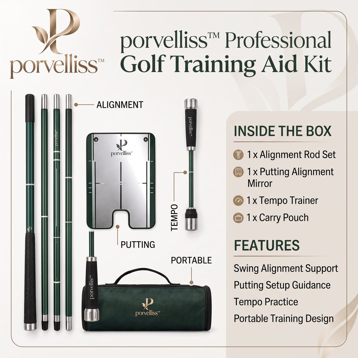 porvelliss™ Professional Golf Training Aid Kit