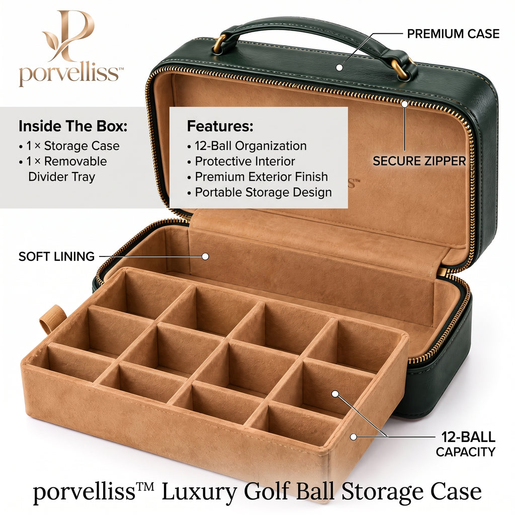porvelliss™ Luxury Golf Ball Storage Case
