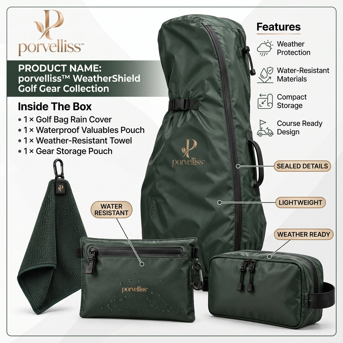 porvelliss™ WeatherShield Golf Gear Collection